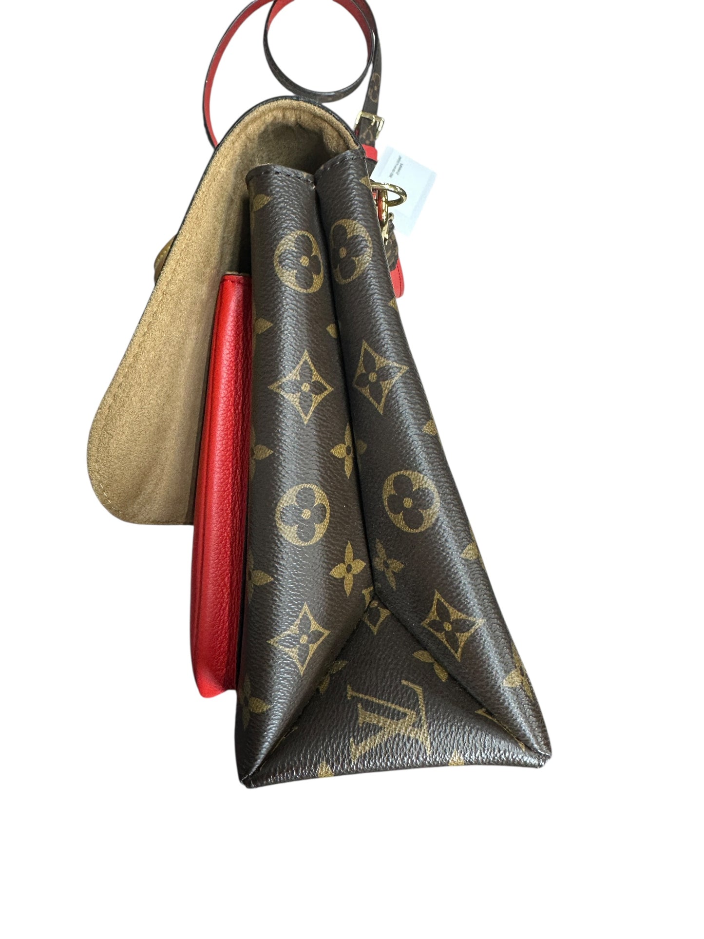 LOUIS VUITTON Monogram Marignan Shoulder Bag Brown/Red Gold Hardware LO2247