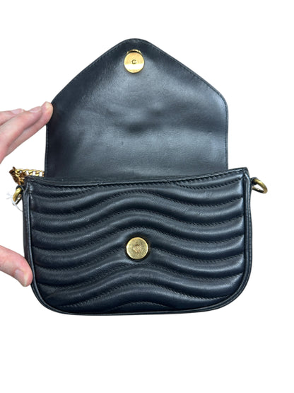 LOUIS VUITTON Quilted Leather New Wave Multi-Pochette Crossbody Bag Black Gold Hardware LO2246