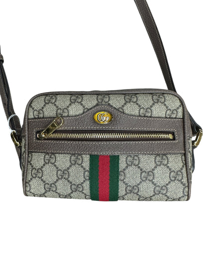 GUCCI GG Supreme Ophidia Crossbody Bag Beige/Brown Gold Hardware GU575