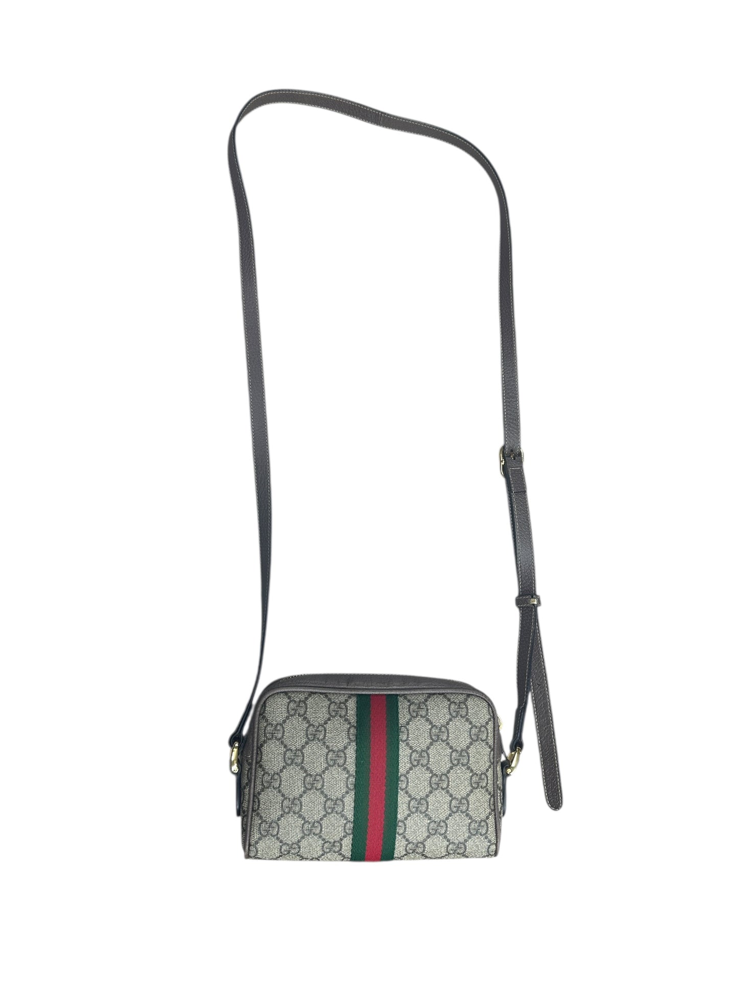 GUCCI GG Supreme Ophidia Crossbody Bag Beige/Brown Gold Hardware GU575