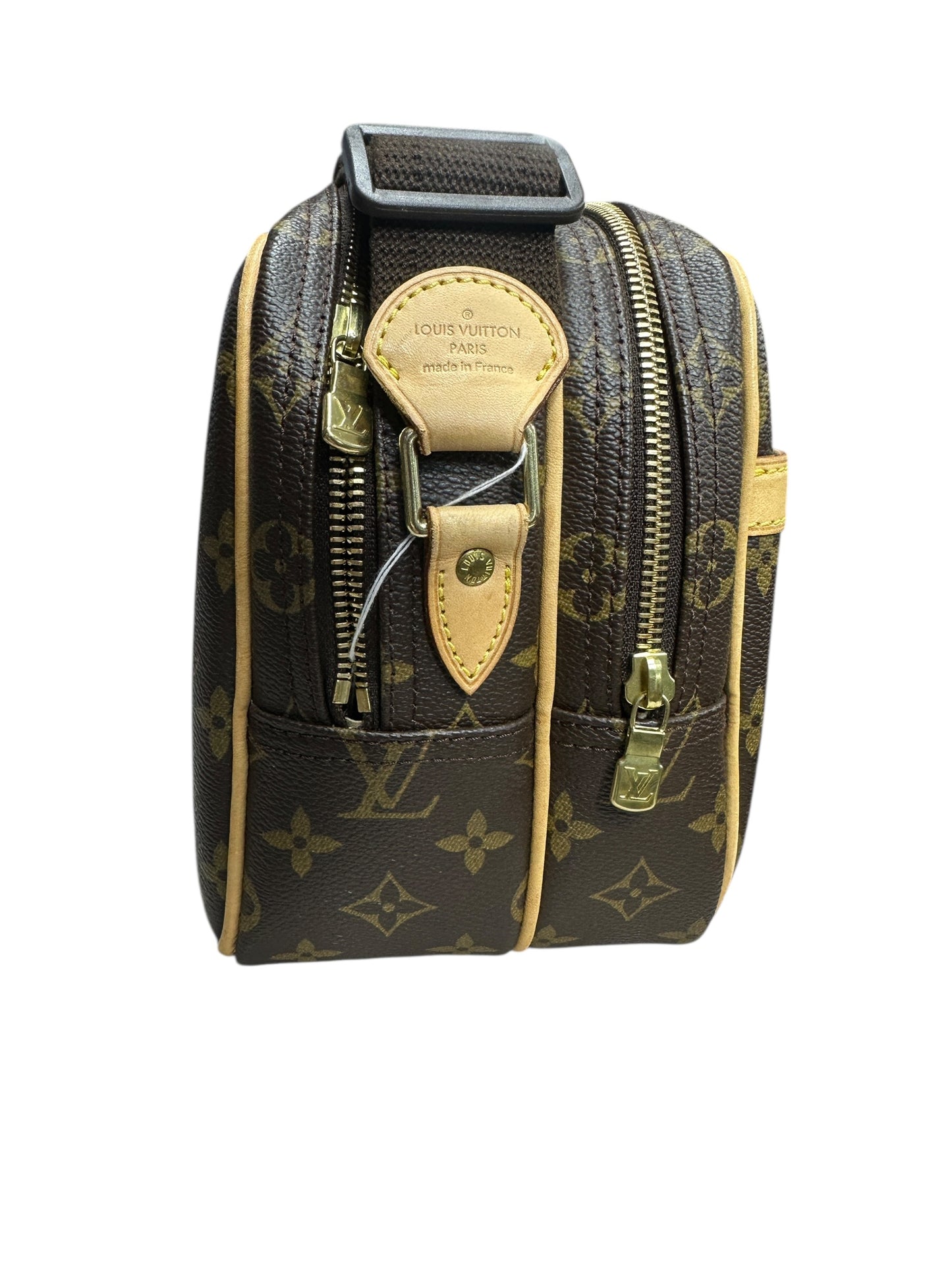 LOUIS VUITTON Monogram Reporter PM Crossbody Bag Brown Gold Hardware LO2249