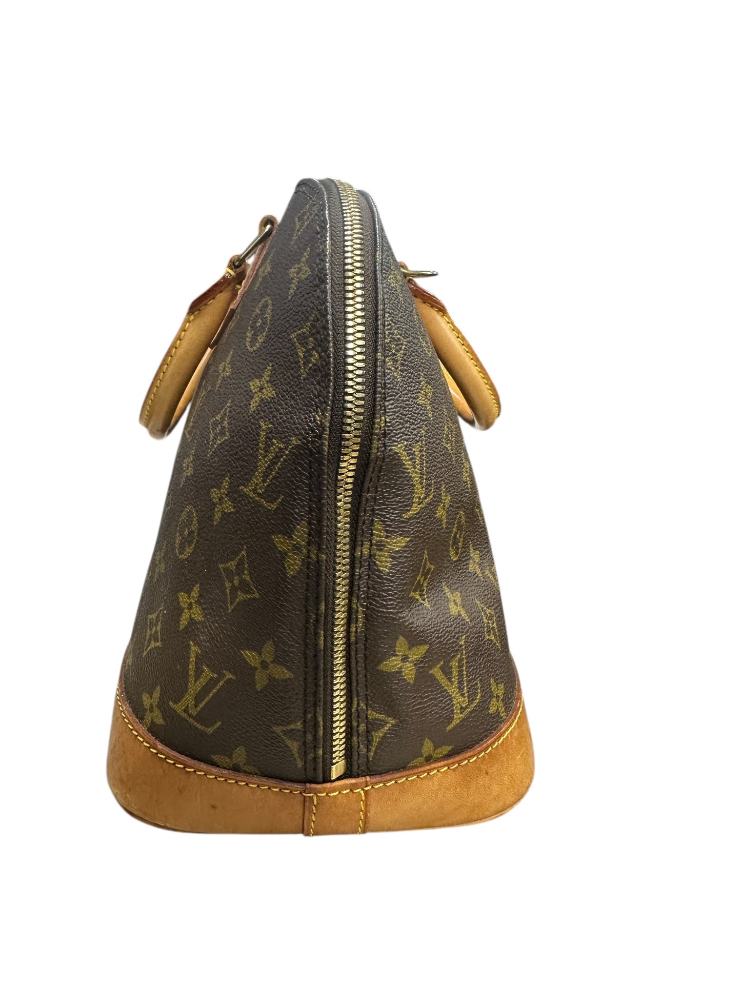 LOUIS VUITTON Monogram Alma PM Handbag Brown Gold Hardware LO2275