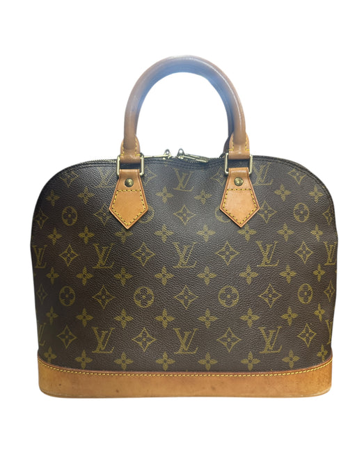 LOUIS VUITTON Monogram Alma PM Handbag Brown Gold Hardware LO2275
