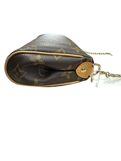 LOUIS VUITTON Monogram Eva Clutch Clutch Brown Gold Hardware LO2281