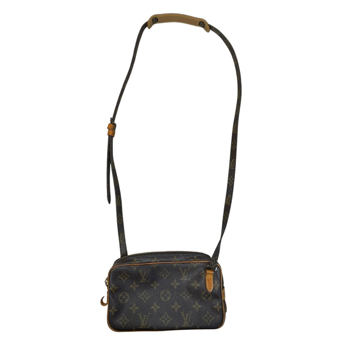 LOUIS VUITTON Monogram Marly Bandouliere Crossbody Bag Brown Gold Hardware LO2304