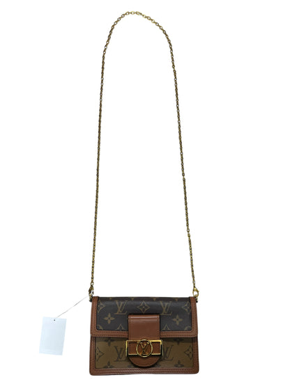 LOUIS VUITTON Monogram Reverse Dauphine Wallet on Chain Brown Gold Hardware LO2313