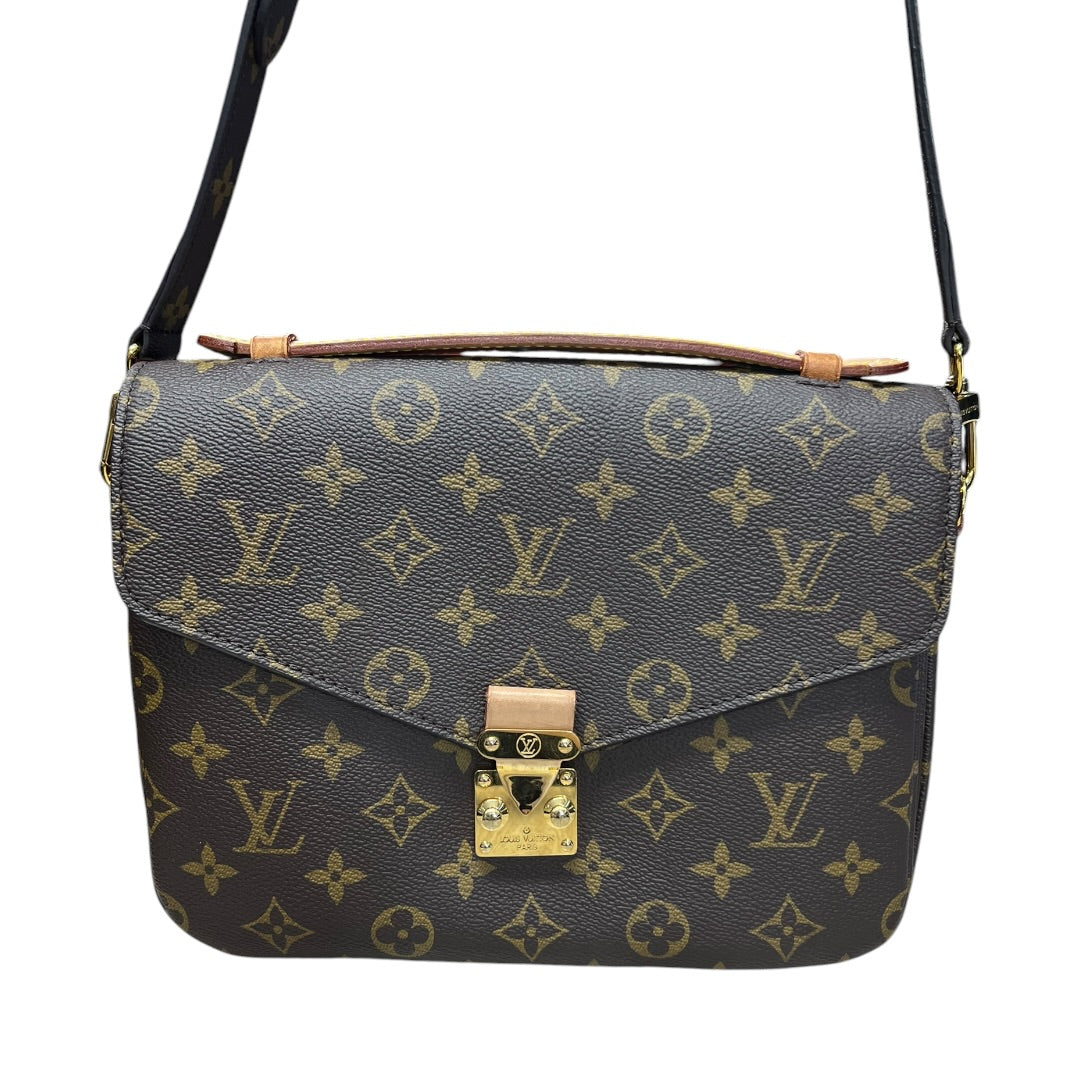 LOUIS VUITTON Monogram Pochette Metis Crossbody Bag Brown Gold Hardware LO2307