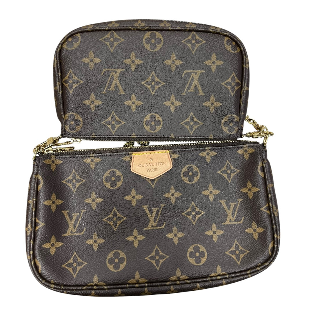 LOUIS VUITTON Monogram Multi Pochette Accessoires Crossbody Bag Brown Gold Hardware LO2319