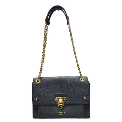 LOUIS VUITTON Monogram Empreinte Vavin PM Shoulder Bag Navy Gold Hardware LO2321