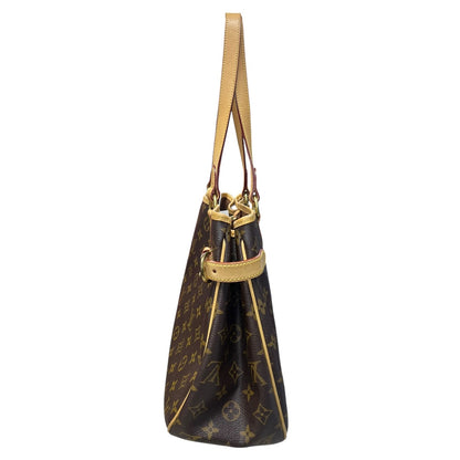LOUIS VUITTON Monogram Batignolles Horizontal Tote Bag Brown Gold Hardware LO2300