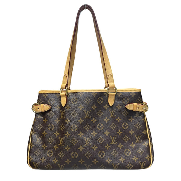 LOUIS VUITTON Monogram Batignolles Horizontal Tote Bag Brown Gold Hardware LO2300