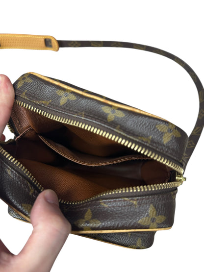 LOUIS VUITTON Monogram Danube Crossbody Bag Brown Gold Hardware LO2301