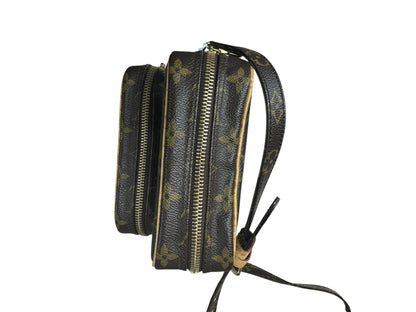 LOUIS VUITTON Monogram Danube Crossbody Bag Brown Gold Hardware LO2301