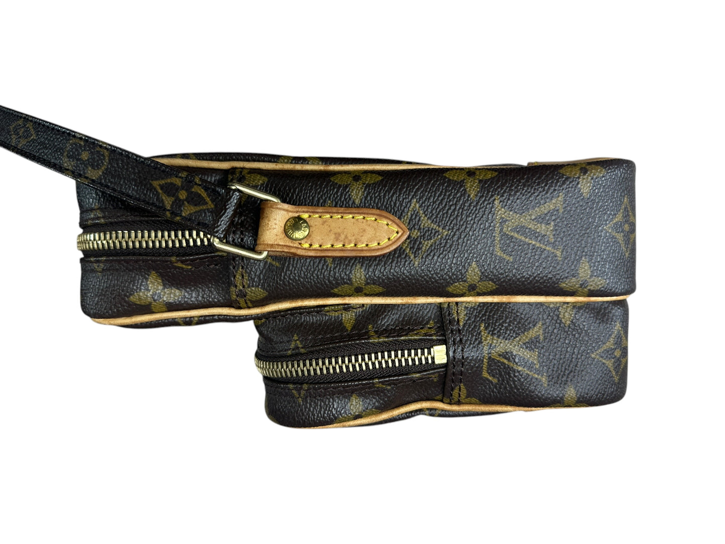 LOUIS VUITTON Monogram Danube Crossbody Bag Brown Gold Hardware LO2301