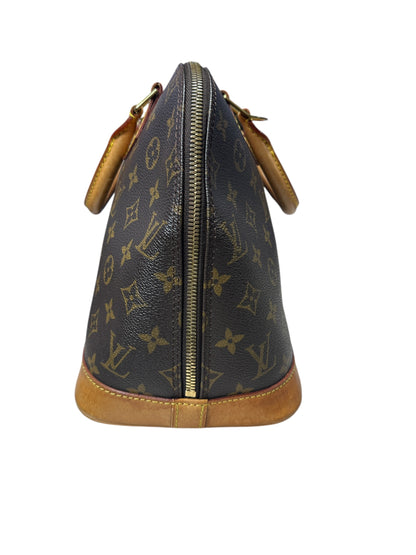 LOUIS VUITTON Monogram Alma Handbag Brown Gold Hardware LO2303