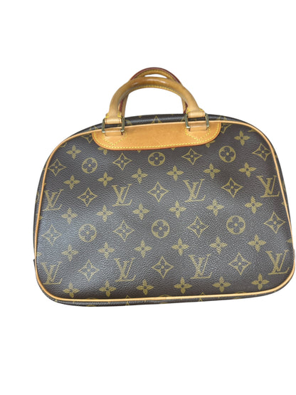 LOUIS VUITTON Monogram Trouville Handbag Brown Gold Hardware LO2305