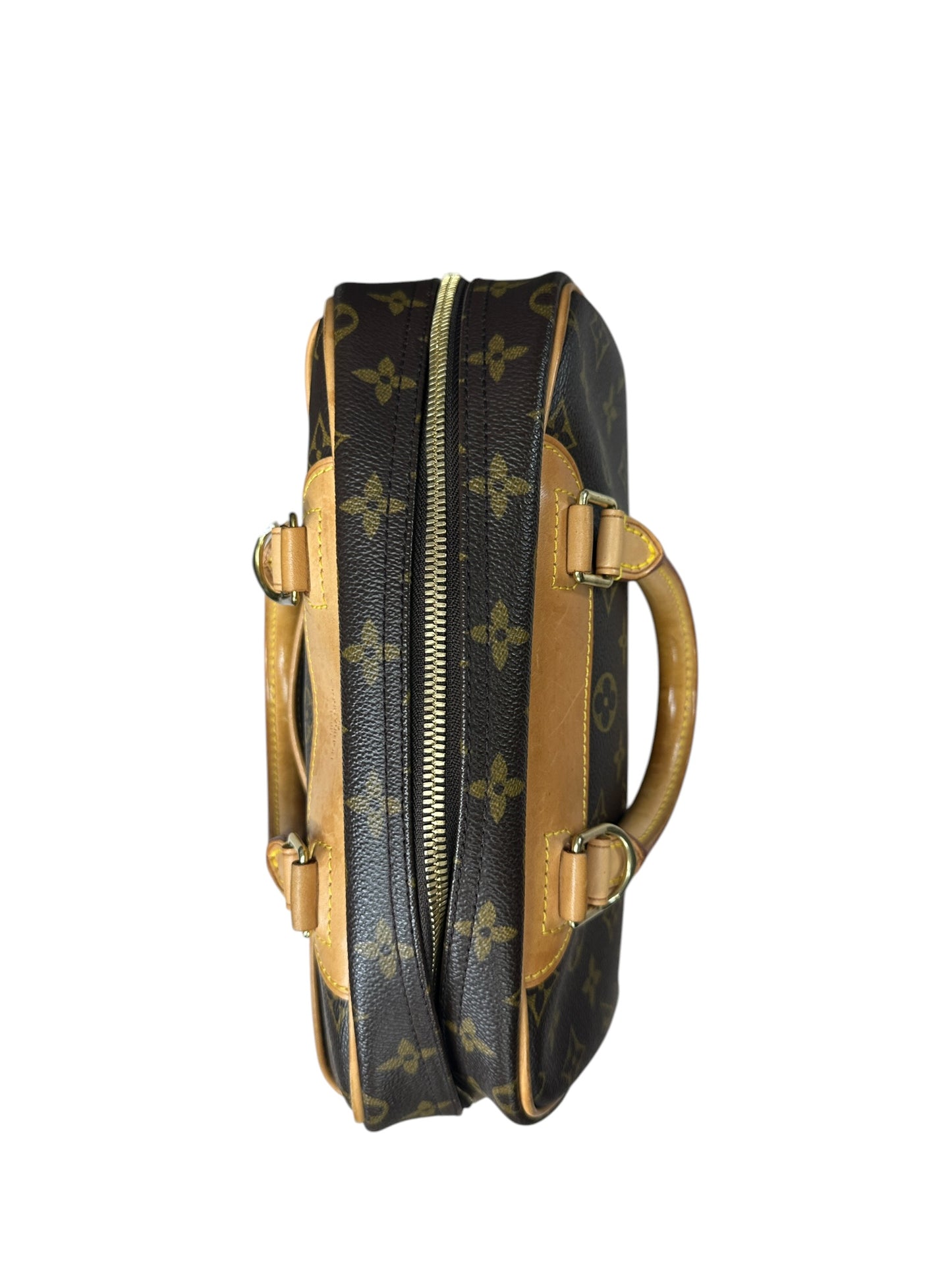 LOUIS VUITTON Monogram Trouville Handbag Brown Gold Hardware LO2305