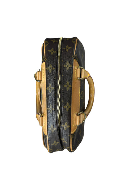 LOUIS VUITTON Monogram Trouville Handbag Brown Gold Hardware LO2305