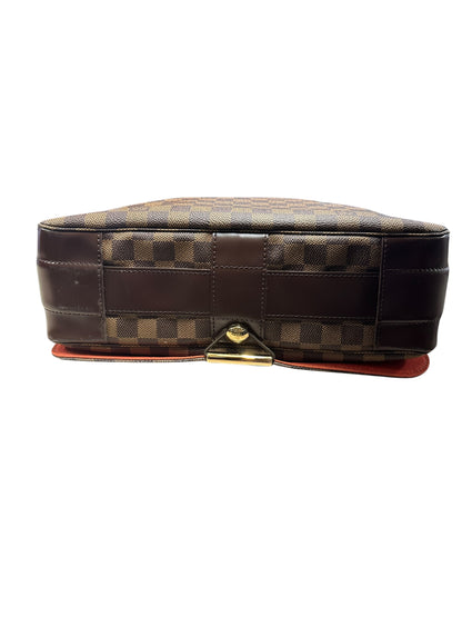 LOUIS VUITTON Damier Ebene Bastille Messenger Bag Brown Gold Hardware LO2309