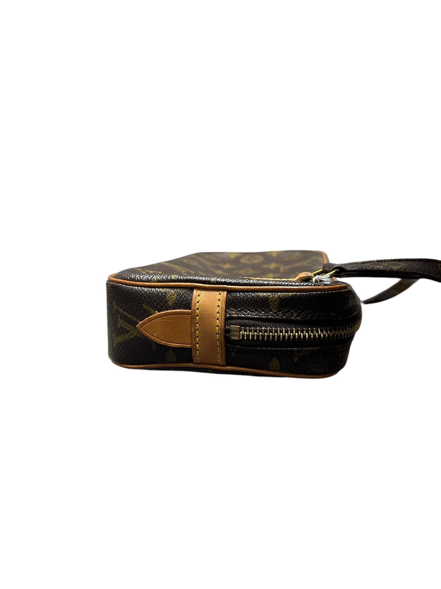 LOUIS VUITTON Monogram Pochette Marly Bandouliere Crossbody Bag Brown Gold Hardware LO2315