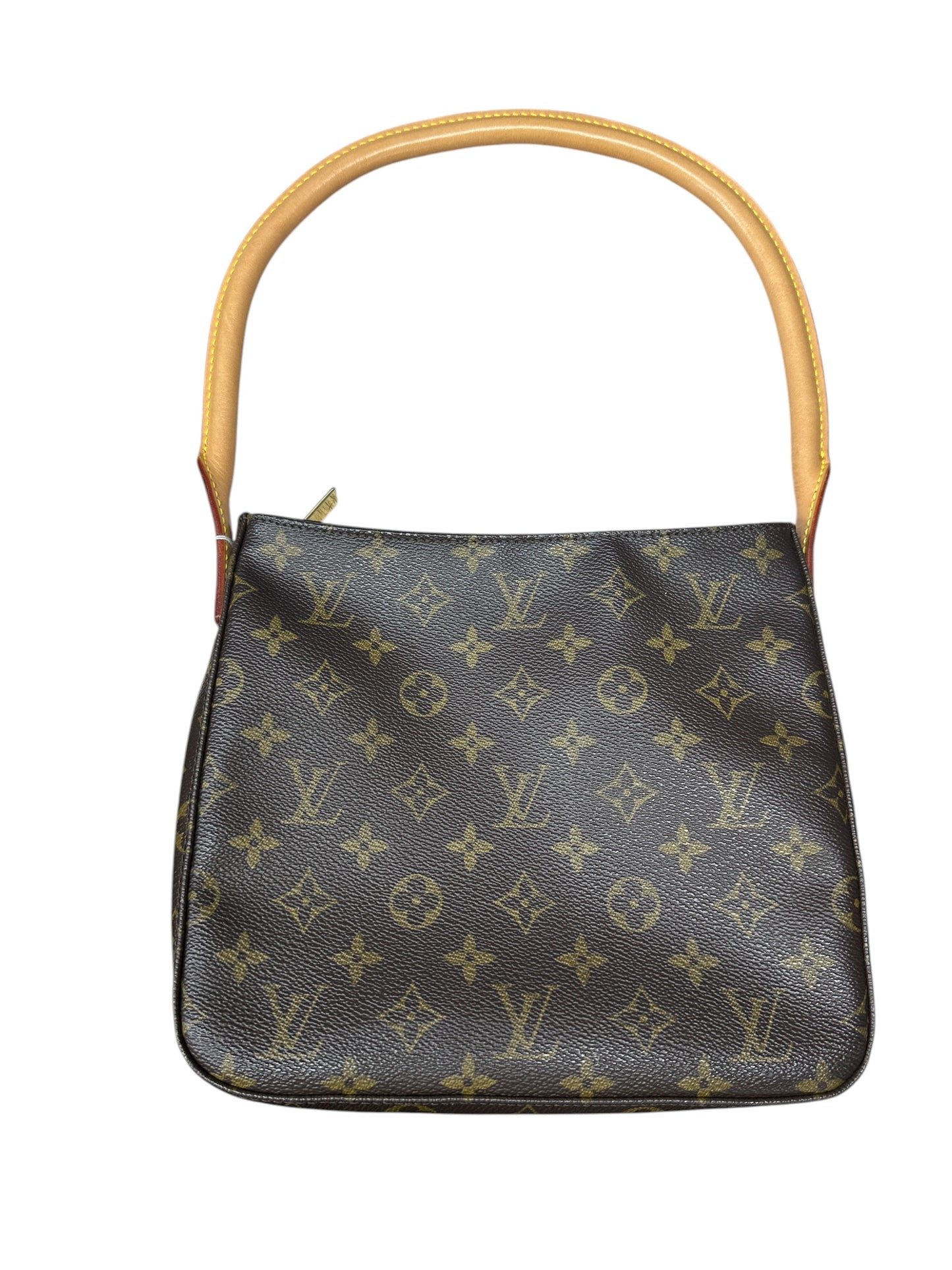 LOUIS VUITTON Monogram Looping MM Shoulder Bag Brown Gold Hardware LO2318