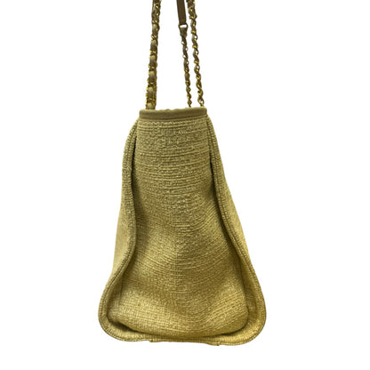 CHANEL Deauville Tote Bag Beige Gold Hardware CH2129