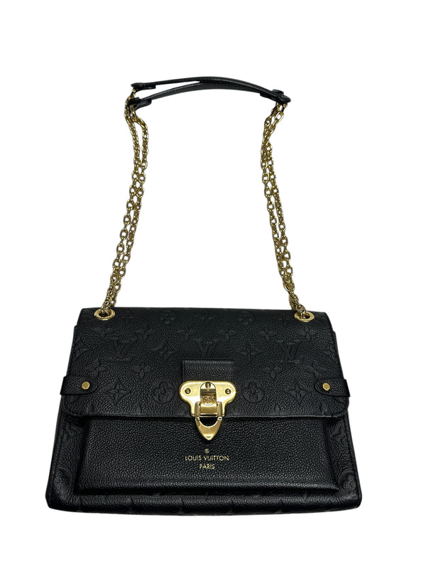 LOUIS VUITTON Empreinte Leather Flap Shoulder Bag Shoulder Bag Black Gold Hardware LO2346