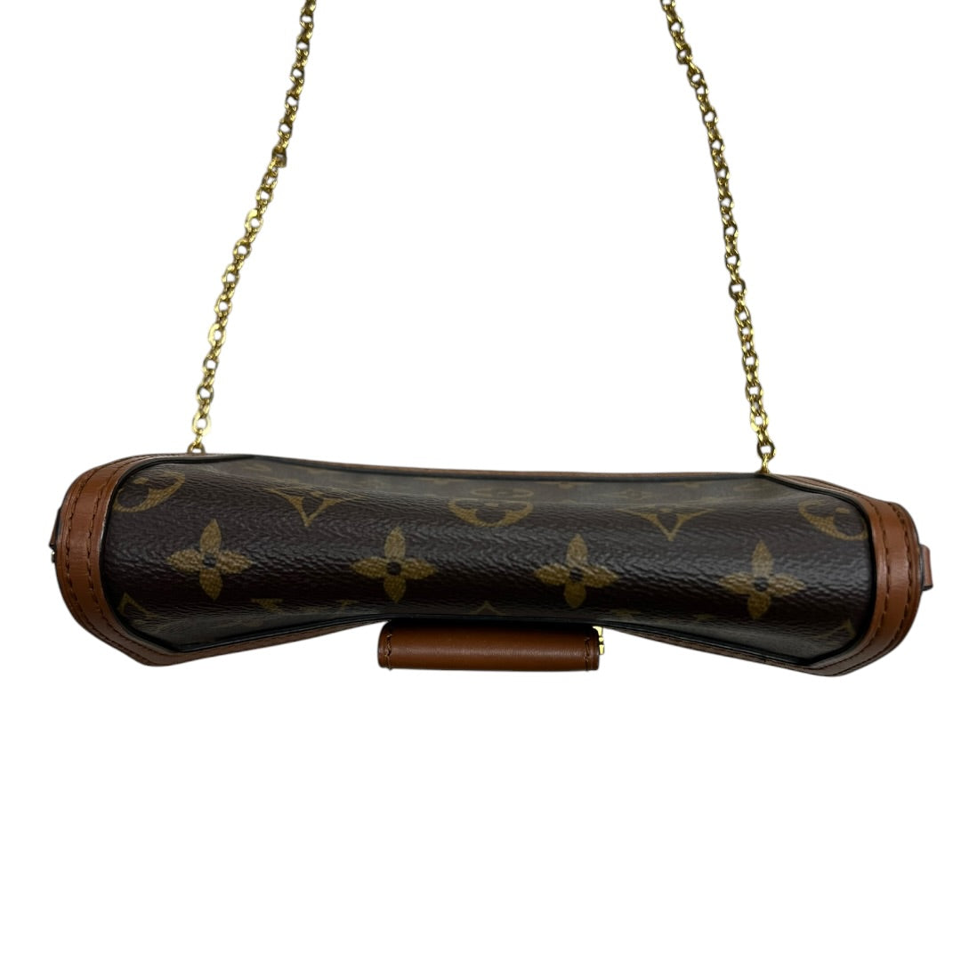 LOUIS VUITTON Monogram Reverse Dauphine Chain Wallet Brown Gold Hardware LO2344