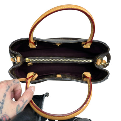 LOUIS VUITTON Monogram Montaigne MM Handbag Brown Gold Hardware LO2347