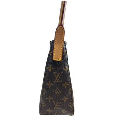 LOUIS VUITTON Monogram Looping MM Shoulder Bag Brown Gold Hardware LO2332