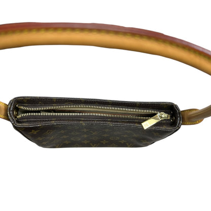 LOUIS VUITTON Monogram Looping MM Shoulder Bag Brown Gold Hardware LO2332