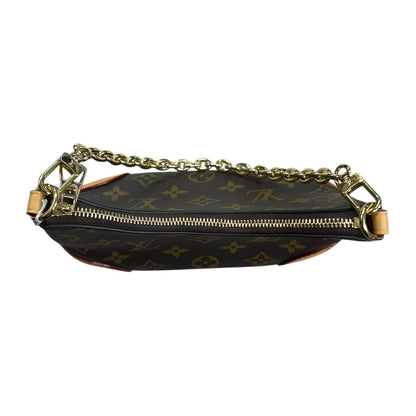 LOUIS VUITTON Monogram Croissant MM Shoulder Bag Brown Gold Hardware LO2354