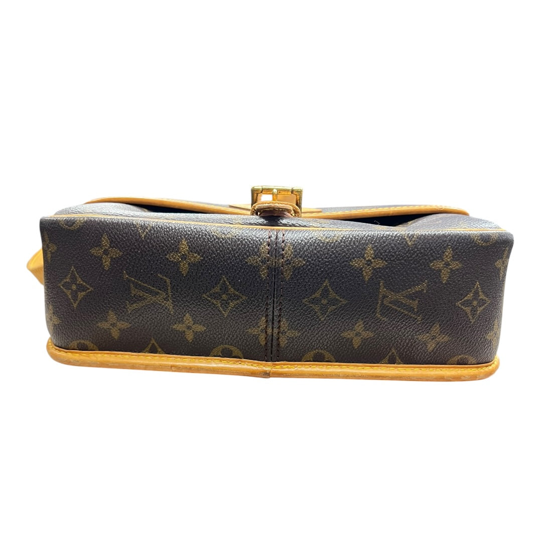 LOUIS VUITTON Monogram Sologne Crossbody Bag Brown Gold Hardware LO2358