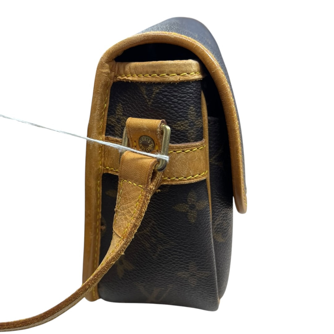 LOUIS VUITTON Monogram Sologne Crossbody Bag Brown Gold Hardware LO2358