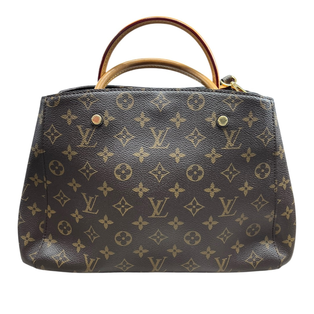 LOUIS VUITTON Monogram Montaigne MM Handbag Brown Gold Hardware LO2347