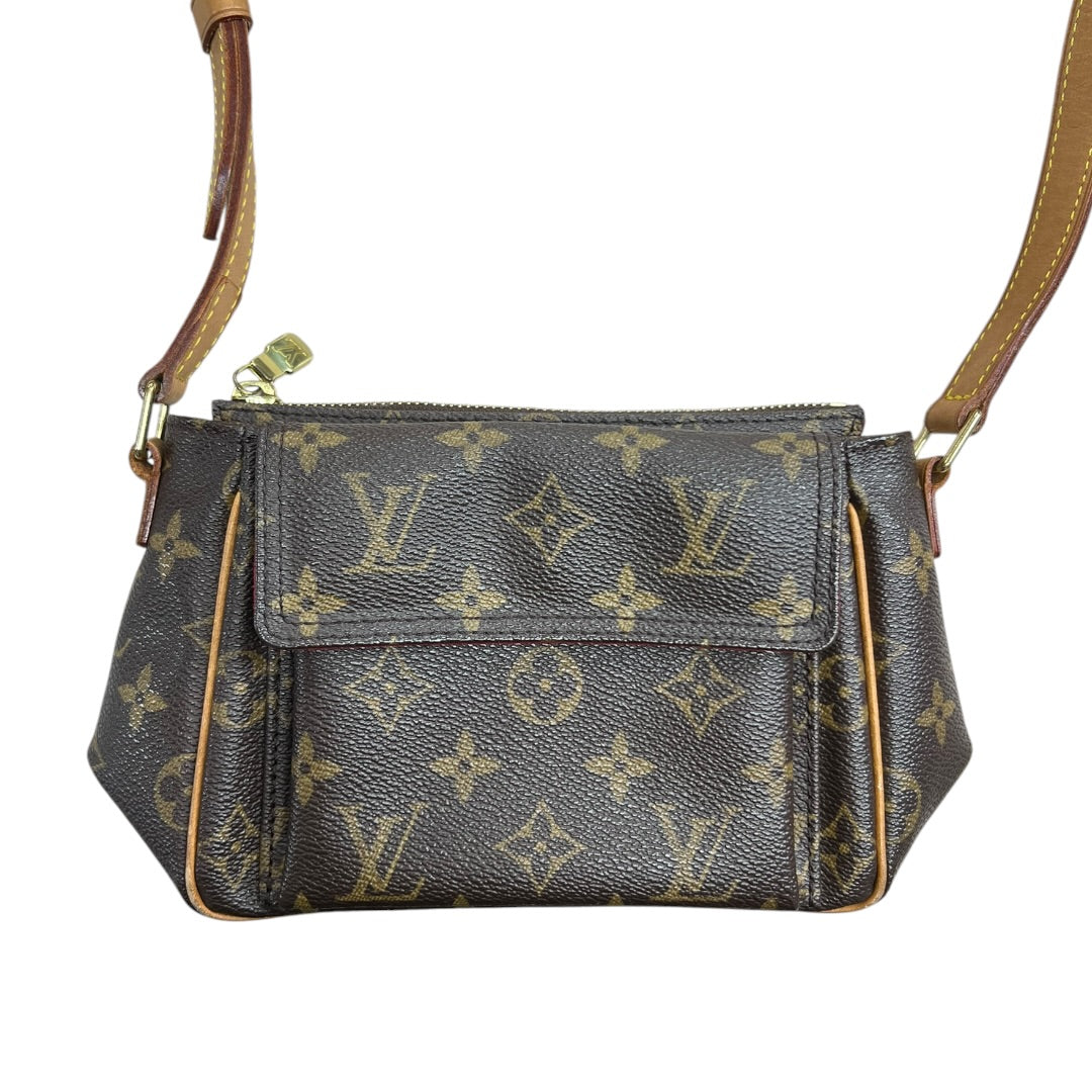 LOUIS VUITTON Monogram Viva Cite MM Crossbody Bag Brown Gold Hardware LO2349