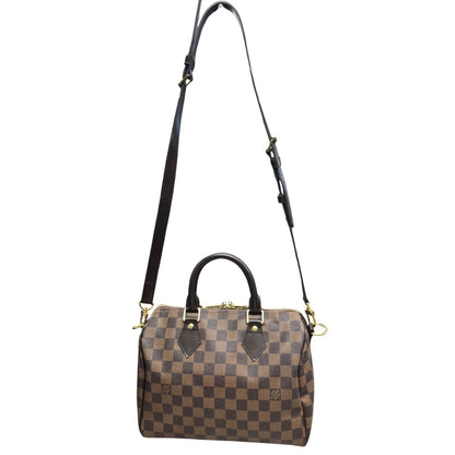 LOUIS VUITTON Damier Ebene Speedy 30 Handbag Brown Gold Hardware LO2339