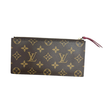 LOUIS VUITTON Monogram Felicie Pochette Chain Wallet Brown Gold Hardware LO2336