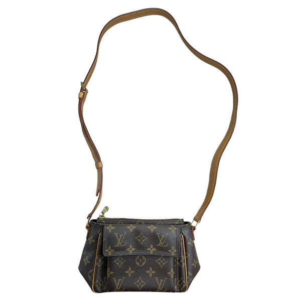 LOUIS VUITTON Monogram Viva Cite MM Crossbody Bag Brown Gold Hardware LO2349