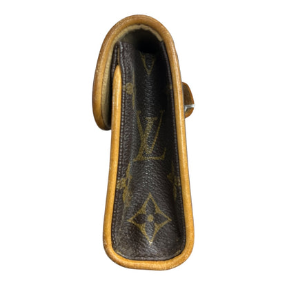 LOUIS VUITTON Monogram Pochette Florentine Pouch Brown Gold Hardware LO2338