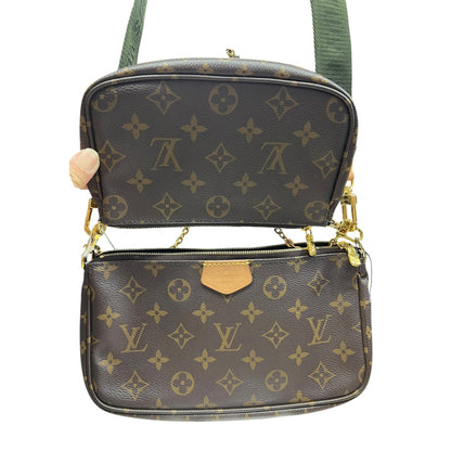 LOUIS VUITTON Monogram Multi Pochette Accessoires Crossbody Bag Brown Gold Hardware LO2342