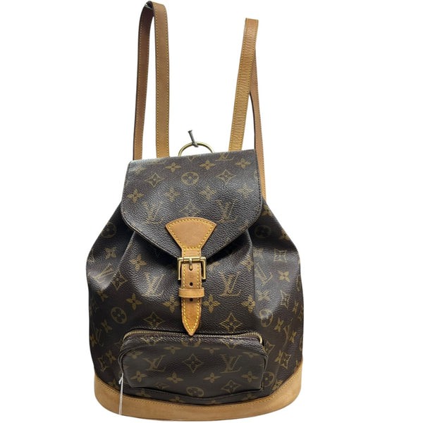 LOUIS VUITTON Monogram Montsouris MM Backpack Brown Gold Hardware LO2357