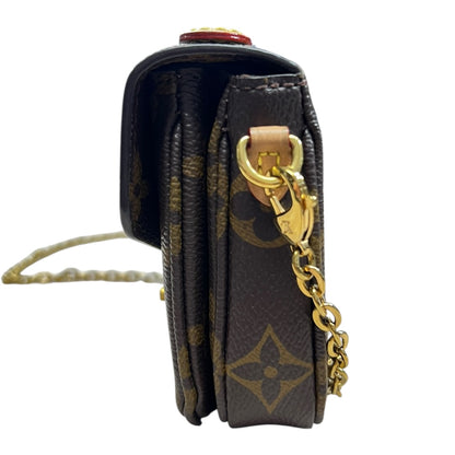 LOUIS VUITTON Monogram Pochette Metis Crossbody Bag Brown Gold Hardware LO2345