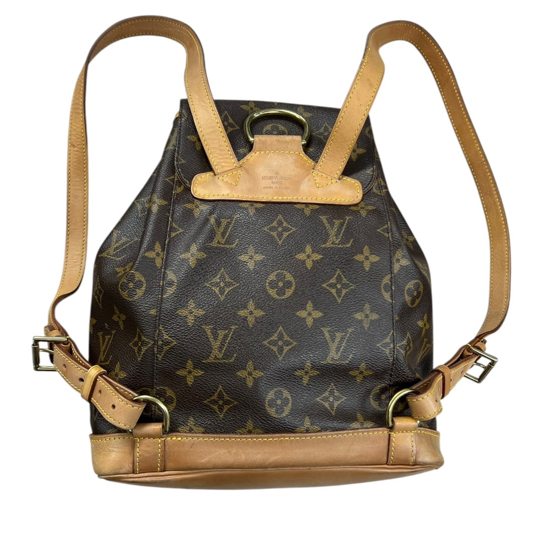 LOUIS VUITTON Monogram Montsouris MM Backpack Brown Gold Hardware LO2357