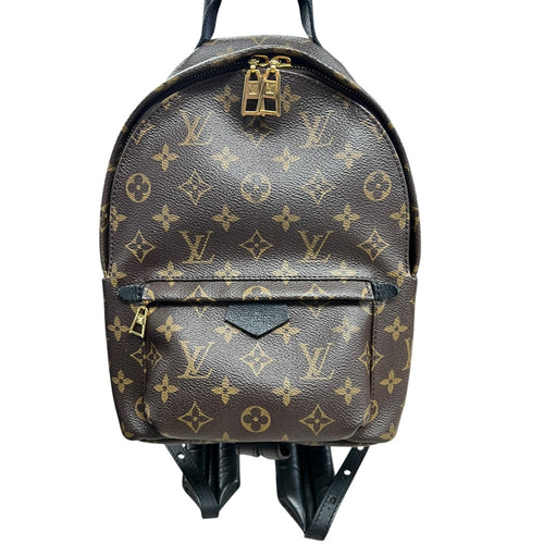 LOUIS VUITTON Monogram Palm Springs Mini Backpack Brown Gold Hardware LO2326
