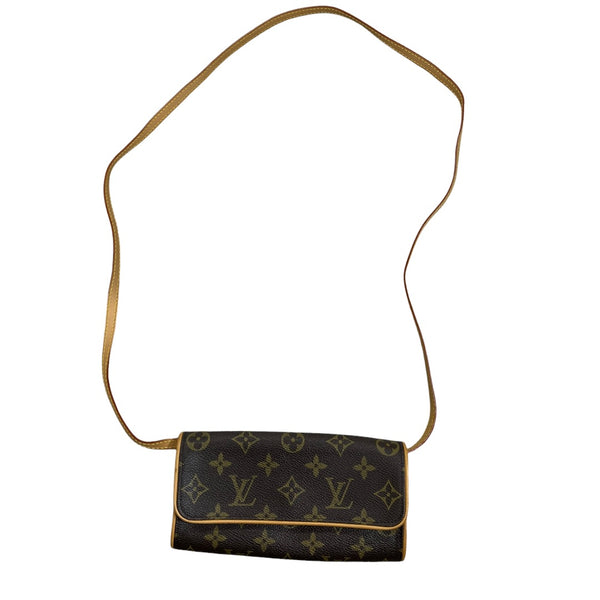 LOUIS VUITTON Monogram Pochette Florentine Waist Pouch Brown Gold Hardware LO2335