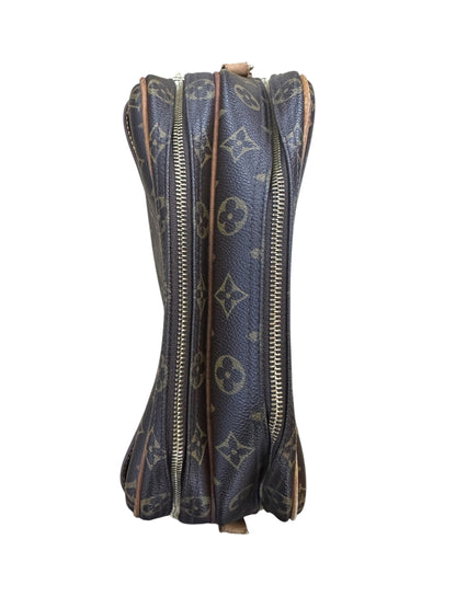 LOUIS VUITTON Monogram Reporter PM Crossbody Bag Brown Gold Hardware LO2360A