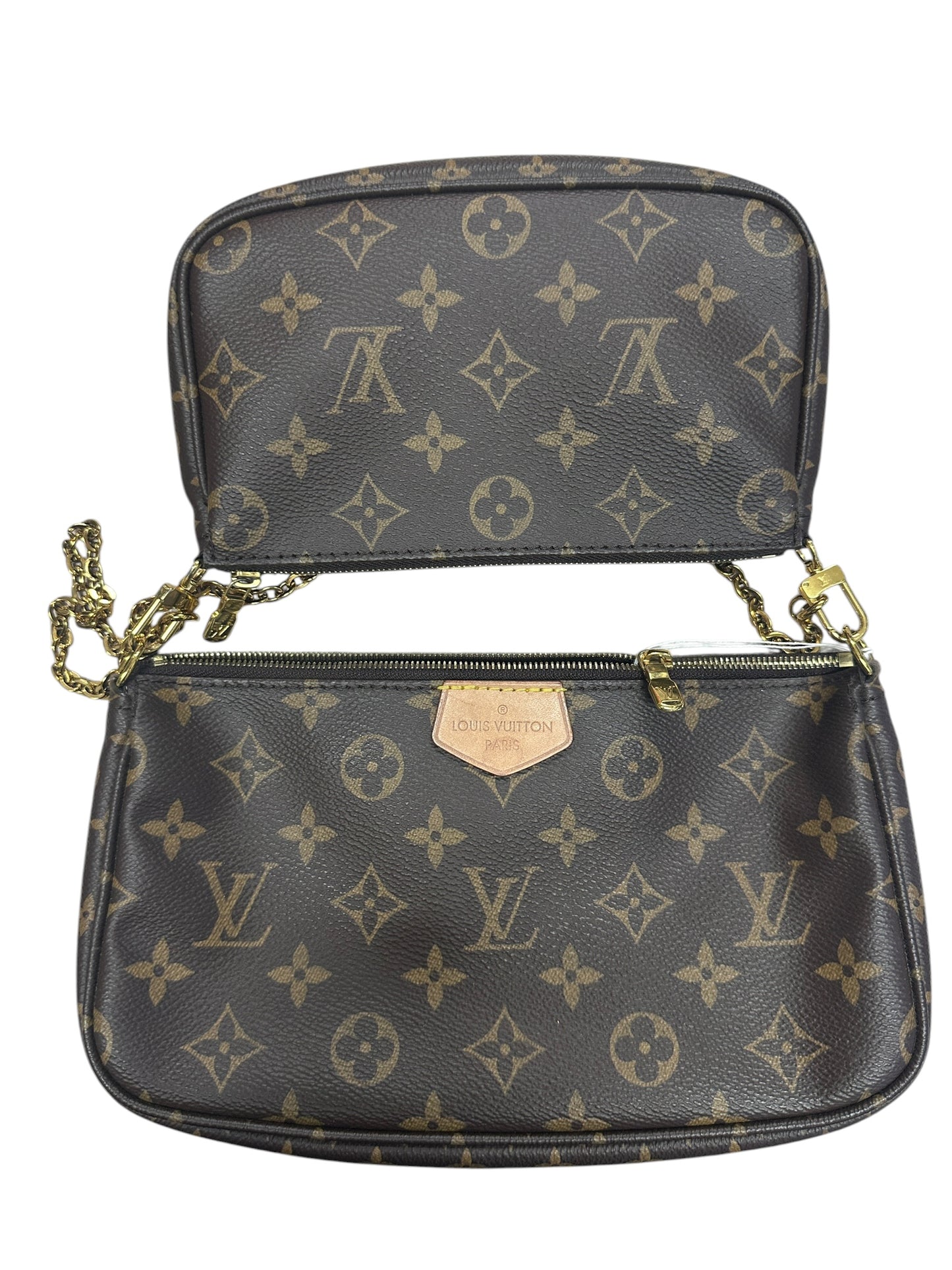 LOUIS VUITTON Monogram Multi Pochette Accessoires Crossbody Bag Brown Khaki Gold Hardware LO2361