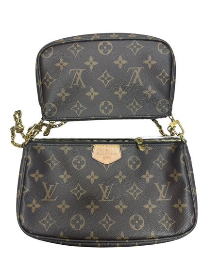 LOUIS VUITTON Monogram Multi Pochette Accessoires Crossbody Bag Brown Khaki Gold Hardware LO2361