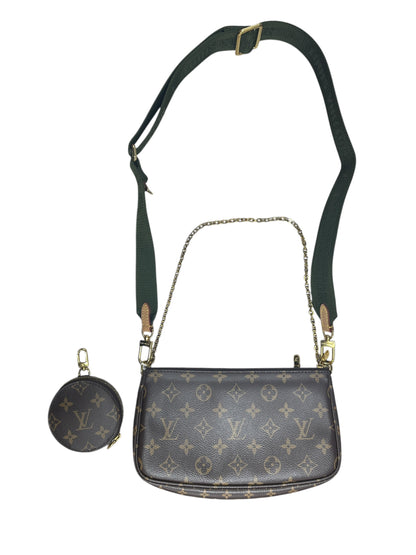 LOUIS VUITTON Monogram Multi Pochette Accessoires Crossbody Bag Brown Khaki Gold Hardware LO2361